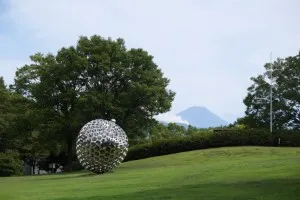 富士山を臨む前庭