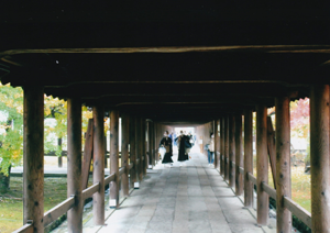 真瀬宏司さん　お務め終わって　東福寺偃月橋