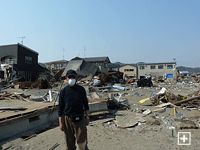 被災地現場にて